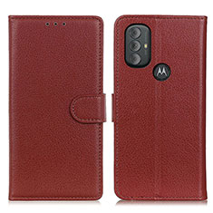 Leather Case Stands Flip Cover Holder A03D for Motorola Moto G Play Gen 2 Brown