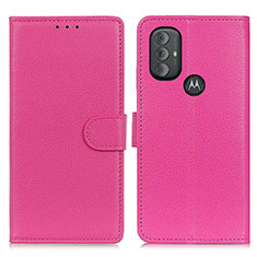 Leather Case Stands Flip Cover Holder A03D for Motorola Moto G Play Gen 2 Hot Pink