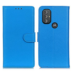 Leather Case Stands Flip Cover Holder A03D for Motorola Moto G Power (2022) Sky Blue
