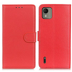 Leather Case Stands Flip Cover Holder A03D for Nokia C110 Red