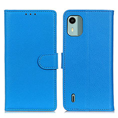 Leather Case Stands Flip Cover Holder A03D for Nokia C12 Pro Sky Blue