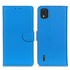 Leather Case Stands Flip Cover Holder A03D for Nokia C2 2nd Edition Sky Blue