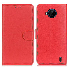 Leather Case Stands Flip Cover Holder A03D for Nokia C20 Plus Red