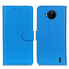 Leather Case Stands Flip Cover Holder A03D for Nokia C20 Plus Sky Blue