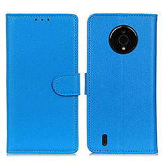 Leather Case Stands Flip Cover Holder A03D for Nokia C200 Sky Blue