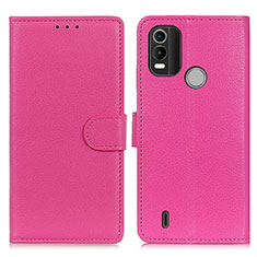 Leather Case Stands Flip Cover Holder A03D for Nokia C21 Plus Hot Pink