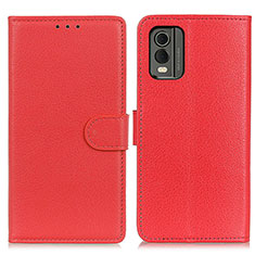 Leather Case Stands Flip Cover Holder A03D for Nokia C210 Red