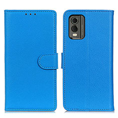 Leather Case Stands Flip Cover Holder A03D for Nokia C210 Sky Blue