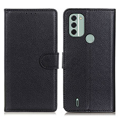 Leather Case Stands Flip Cover Holder A03D for Nokia C31 Black