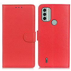 Leather Case Stands Flip Cover Holder A03D for Nokia C31 Red