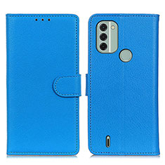 Leather Case Stands Flip Cover Holder A03D for Nokia C31 Sky Blue