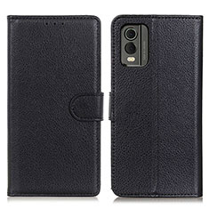 Leather Case Stands Flip Cover Holder A03D for Nokia C32 Black