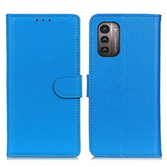 Leather Case Stands Flip Cover Holder A03D for Nokia G11 Sky Blue