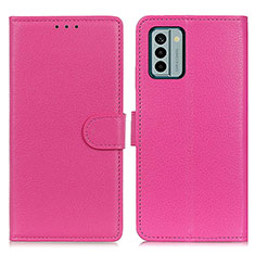 Leather Case Stands Flip Cover Holder A03D for Nokia G22 Hot Pink