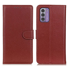 Leather Case Stands Flip Cover Holder A03D for Nokia G310 5G Brown