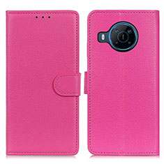 Leather Case Stands Flip Cover Holder A03D for Nokia X100 5G Hot Pink