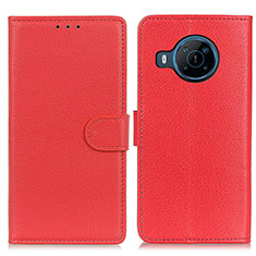 Leather Case Stands Flip Cover Holder A03D for Nokia X100 5G Red