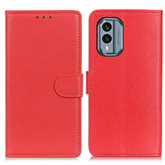 Leather Case Stands Flip Cover Holder A03D for Nokia X30 5G Red