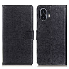 Leather Case Stands Flip Cover Holder A03D for Nothing Phone 2 Black