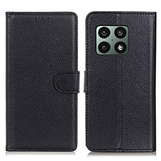 Leather Case Stands Flip Cover Holder A03D for OnePlus 10 Pro 5G Black