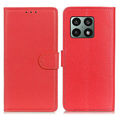 Leather Case Stands Flip Cover Holder A03D for OnePlus 10 Pro 5G Red