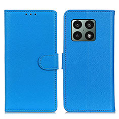 Leather Case Stands Flip Cover Holder A03D for OnePlus 10 Pro 5G Sky Blue