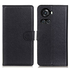 Leather Case Stands Flip Cover Holder A03D for OnePlus 10R 5G Black