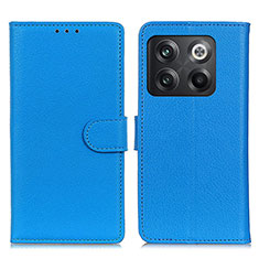 Leather Case Stands Flip Cover Holder A03D for OnePlus 10T 5G Sky Blue