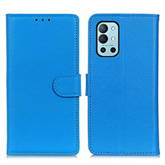 Leather Case Stands Flip Cover Holder A03D for OnePlus 9R 5G Sky Blue