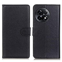 Leather Case Stands Flip Cover Holder A03D for OnePlus Ace 2 5G Black