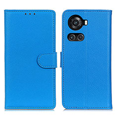 Leather Case Stands Flip Cover Holder A03D for OnePlus Ace 5G Sky Blue