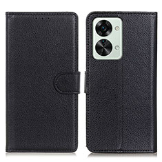 Leather Case Stands Flip Cover Holder A03D for OnePlus Nord 2T 5G Black