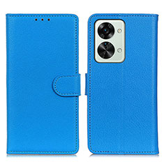 Leather Case Stands Flip Cover Holder A03D for OnePlus Nord 2T 5G Sky Blue