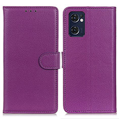 Leather Case Stands Flip Cover Holder A03D for OnePlus Nord CE 2 5G Purple