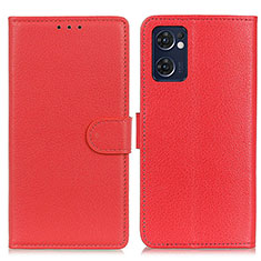 Leather Case Stands Flip Cover Holder A03D for OnePlus Nord CE 2 5G Red