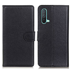 Leather Case Stands Flip Cover Holder A03D for OnePlus Nord CE 5G Black