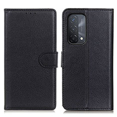 Leather Case Stands Flip Cover Holder A03D for Oppo A54 5G Black