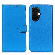 Leather Case Stands Flip Cover Holder A03D for Oppo K11x 5G Sky Blue