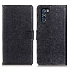 Leather Case Stands Flip Cover Holder A03D for Oppo K9 Pro 5G Black