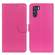 Leather Case Stands Flip Cover Holder A03D for Oppo K9 Pro 5G Hot Pink