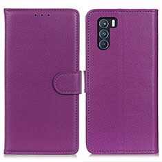 Leather Case Stands Flip Cover Holder A03D for Oppo K9 Pro 5G Purple