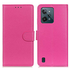 Leather Case Stands Flip Cover Holder A03D for Realme C31 Hot Pink