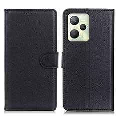 Leather Case Stands Flip Cover Holder A03D for Realme C35 Black