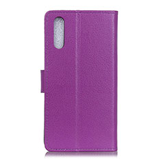 Leather Case Stands Flip Cover Holder A03D for Samsung Galaxy A02 Purple