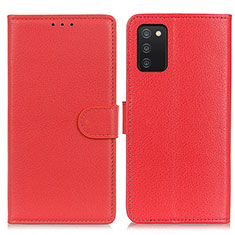 Leather Case Stands Flip Cover Holder A03D for Samsung Galaxy A03s Red