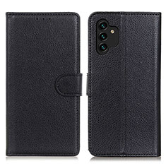 Leather Case Stands Flip Cover Holder A03D for Samsung Galaxy A13 4G Black