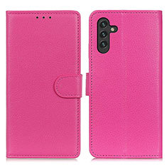 Leather Case Stands Flip Cover Holder A03D for Samsung Galaxy A13 5G Hot Pink