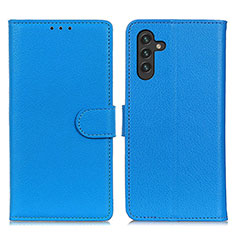 Leather Case Stands Flip Cover Holder A03D for Samsung Galaxy A13 5G Sky Blue