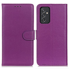 Leather Case Stands Flip Cover Holder A03D for Samsung Galaxy A15 LTE Purple