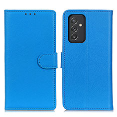 Leather Case Stands Flip Cover Holder A03D for Samsung Galaxy A15 LTE Sky Blue